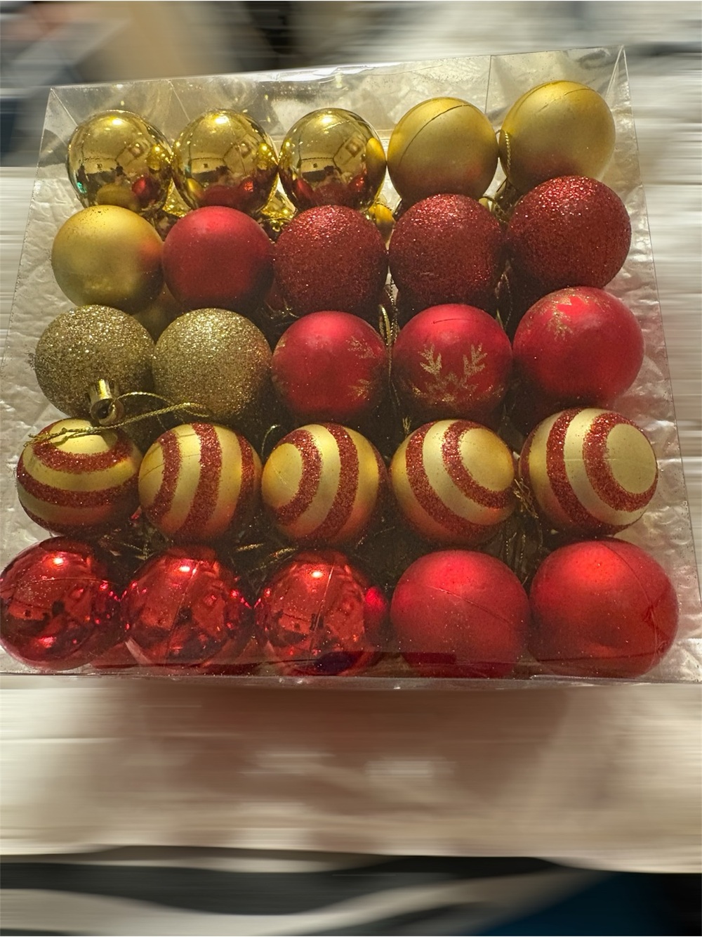 Holiday Home Gold & Red Christmas Ornament 50Balls set